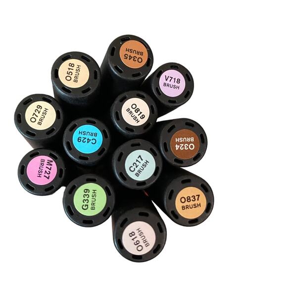 Winsor & Newton 12 Piece Brushmarker Various Colors pre owned - Picture 2 of 5